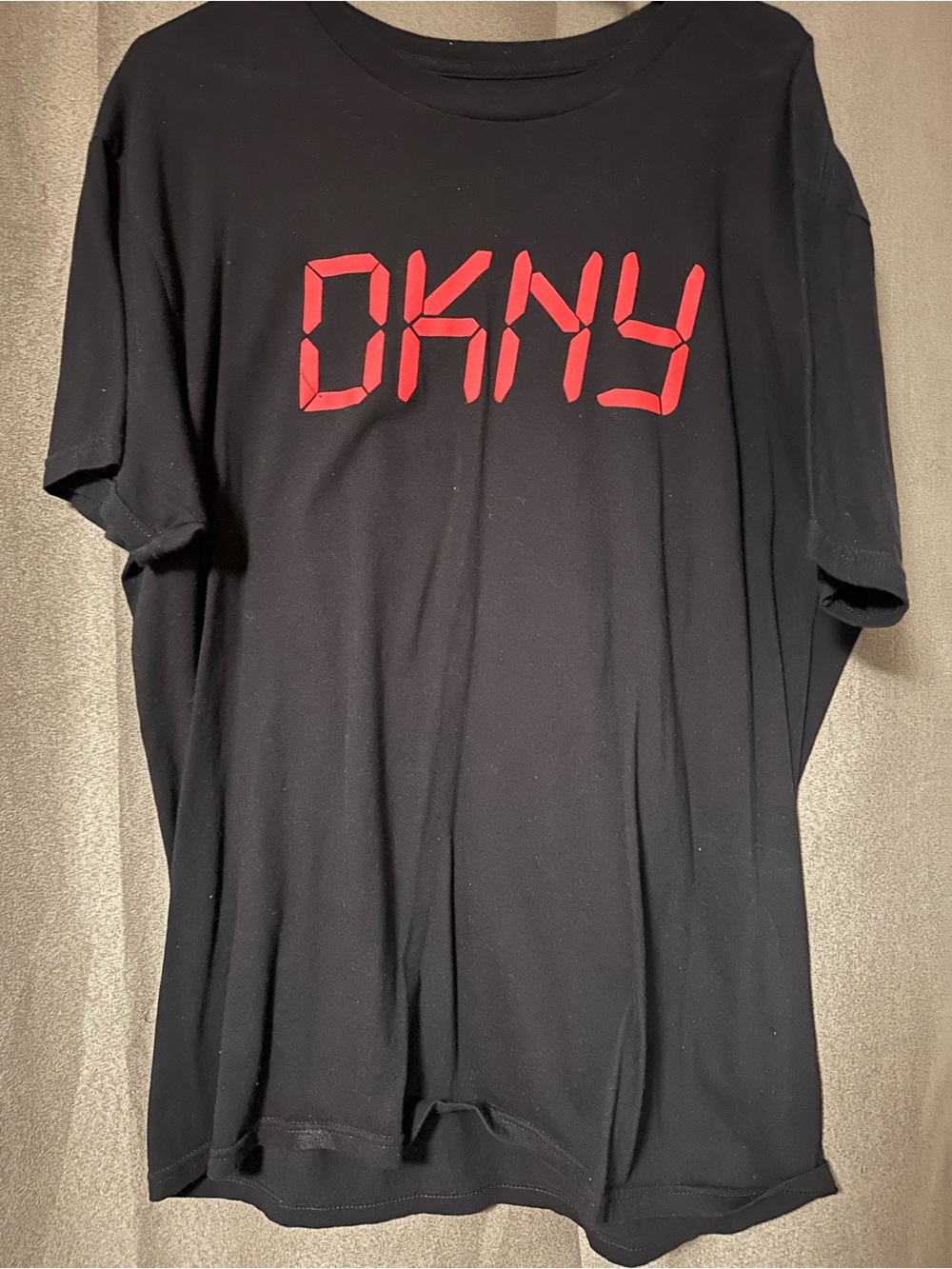DKNY Black Short-Sleeve Tee with Red Logo